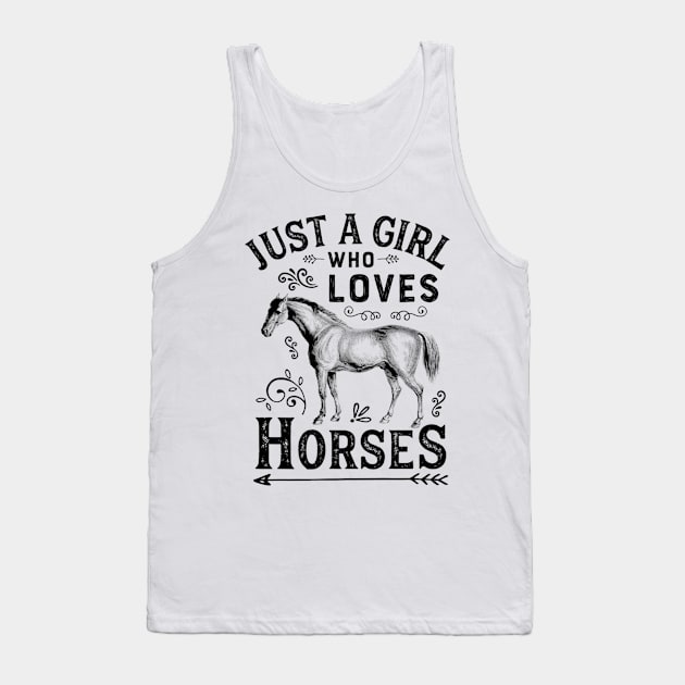 Just a Girl Who Loves Horses - Horse Lover T-Shirt Premium T-Shirt Tank Top by fioruna25